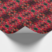 Rood en zwart caleidoscoop patroon cadeaupapier (Hoek)