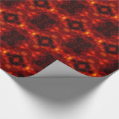 Rood en zwart caleidoscoop patroon cadeaupapier (Hoek)