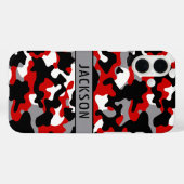 Rood en Zwart Camouflage Gepersonaliseerd Case-Mate iPhone Case (Achterkant (horizontaal))