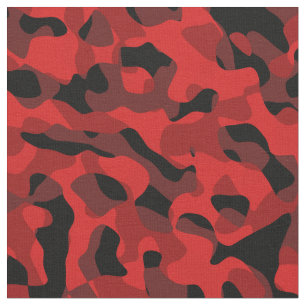 Rood- en zwart Camouflage-printerpatroon Stof