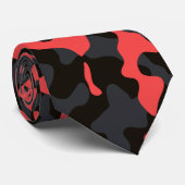 Rood en zwart camouflagepatroon stropdas (Opgerold)