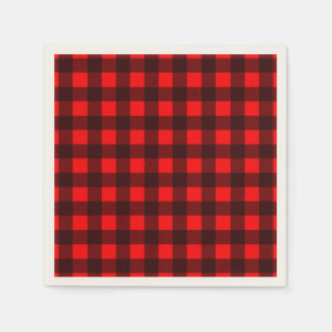 Rood en Zwart Check Buffalo Plaid Party Servet