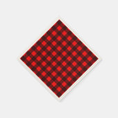 Rood en Zwart Check Buffalo Plaid Party Servet (Hoek)