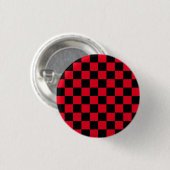 Rood en Zwart Checker Board Patroon Ronde Button 3,2 Cm (Voorkant /achterkant)