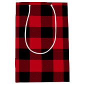Rood en zwart Chevron Buffalo Medium Cadeauzakje (Voorkant)