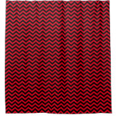 Rood en zwart Chevron Pattern Douchegordijn (Voorkant)