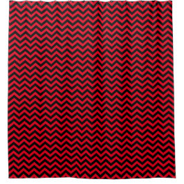 Rood en zwart Chevron Pattern Douchegordijn
