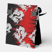 Rood en Zwart Chinees Dragon Theme Design Bedankdoosjes (Achterkant)