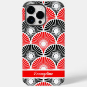 Rood en zwart-Chinees puntgolfpatroon Case-Mate iPhone Case (Achterkant)