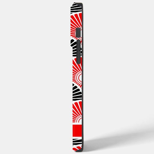 Rood en zwart-Chinees puntgolfpatroon Case-Mate iPhone Case (Achterkant / Links)
