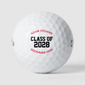 Rood en Zwart Classic Varsity Afstuderen Klasse Gi Golfballen (Voorkant)