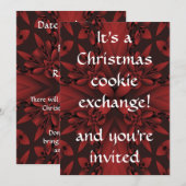 Rood en zwart classy kerst koekjesruil kaart (Voorkant / Achterkant)