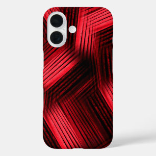 Rood en zwart contemporair abstract iPhone 16 hoesje
