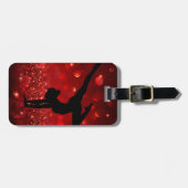 Rood en Zwart Custom Gymnastiek Bagagelabel (Voorkant horizontaal)