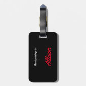 Rood en Zwart Custom Gymnastiek Bagagelabel (Achterkant verticaal)