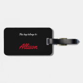 Rood en Zwart Custom Gymnastiek Bagagelabel (Achterkant horizontaal)