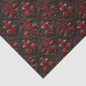 Rood en Zwart Damask Faux In reliëf gemaakte Decou Tissuepapier (Detail)