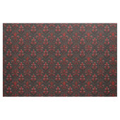 Rood en zwart Damask Faux reliëf Stof (Fat Quarter)