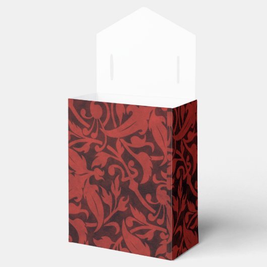 Rood en zwart Damask Patroon Monogram voor Doos Bedankdoosjes (Geopend)