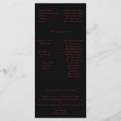 Rood en Zwart Damast Gotische Bruiloft Programma Programmakaart (Achterkant)