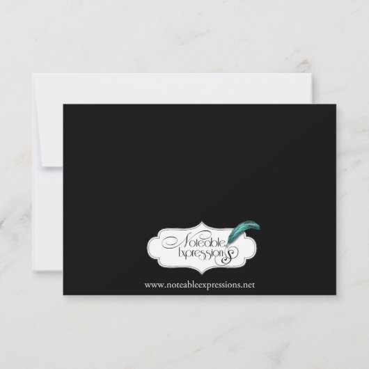 Rood en Zwart Damast Gotische Bruiloft Receptie Kaart (Achterkant)