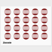 Rood en zwart damast ontwerp. ronde sticker (Vel)