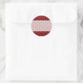Rood en zwart damast ontwerp. ronde sticker (Tas)