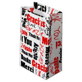Rood en zwart — dank u Word Cloud Klein Cadeauzakje (Achterkant Gekanteld)