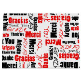 Rood en zwart — dank u Word Cloud Large Cadeautasje (Voorkant)