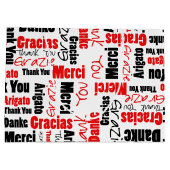 Rood en zwart — dank u Word Cloud Large Cadeautasje (Achterkant)