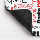 Rood en zwart — dank u Word Cloud Muismat (Hoek)