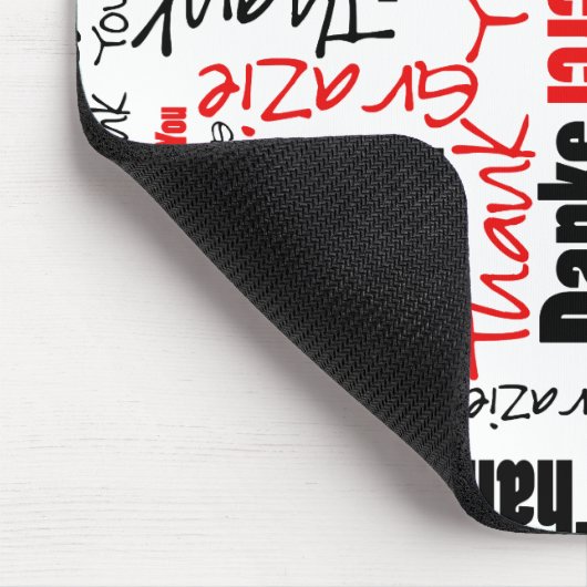 Rood en zwart — dank u Word Cloud Muismat (Hoek)