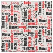 Rood en zwart — dank u Word Cloud Stof (Close Up)