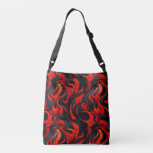 Rood en Zwart Design Bag Crossbody Tas (Achterkant)