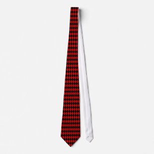 Rood en zwart diamant stropdas