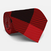 Rood en zwart diamant stropdas (Opgerold)