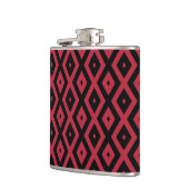 Rood- en zwart diamantpatroon heupfles (Links)