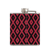 Rood- en zwart diamantpatroon heupfles (Achterkant)