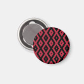 Rood- en zwart diamantpatroon magneet (Voorkant / Achterkant)