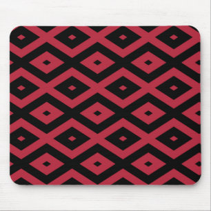 Rood- en zwart diamantpatroon muismat