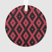 Rood- en zwart diamantpatroon ornament (achterkant)