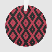 Rood- en zwart diamantpatroon ornament (voorkant)