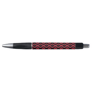 Rood- en zwart diamantpatroon pen