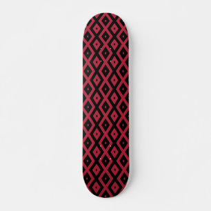Rood- en zwart diamantpatroon persoonlijk skateboard
