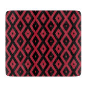 Rood- en zwart diamantpatroon snijplank (Voorkant)
