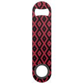 Rood- en zwart diamantpatroon speed flessenopener (Voorkant)