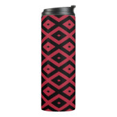 Rood- en zwart diamantpatroon thermosbeker (Gedraaid links)