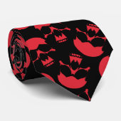 Rood en zwart, donkerder, esthetisch schedel Patro Stropdas (Opgerold)