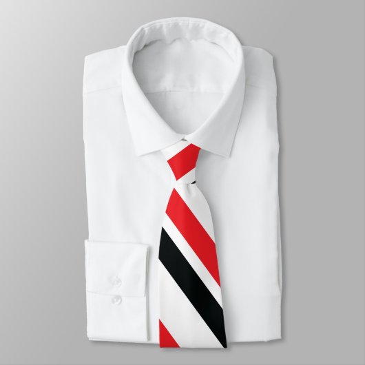 Rood en zwart, dubbelstreept stropdas (Gebonden)
