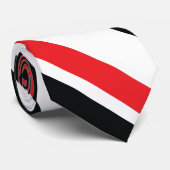 Rood en zwart, dubbelstreept stropdas (Opgerold)